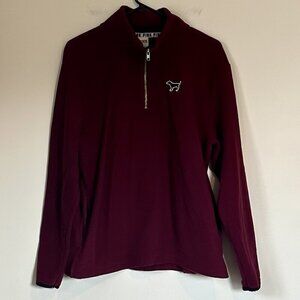 Victoria's Secret PINK Maroon Quarter Zip Fleece Sweater - Large